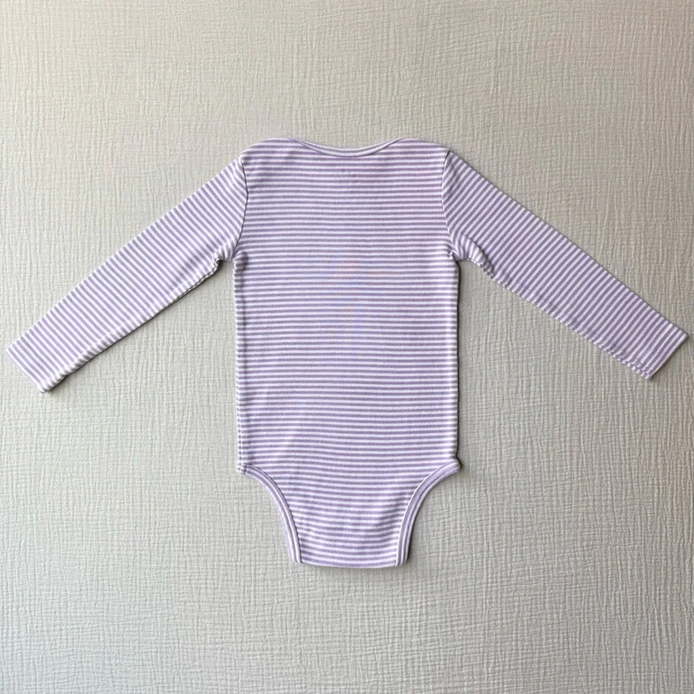 Primary Purple Striped Longsleeve Bodysuit 18-24m